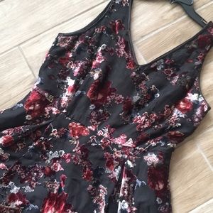 WHBM Floral Burnout Hi-Lo Fit-and-Flare Dress